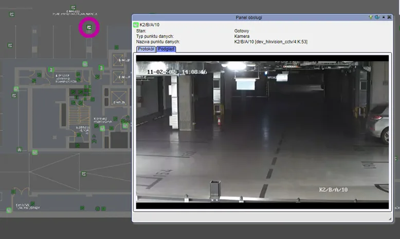 Automatyczne powiązanie alarmu SSP z kamerą CCTV w GEMOS