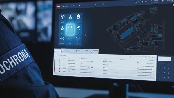 GEMOS interface for security staff — phone book, intercoms, and TETRA radio