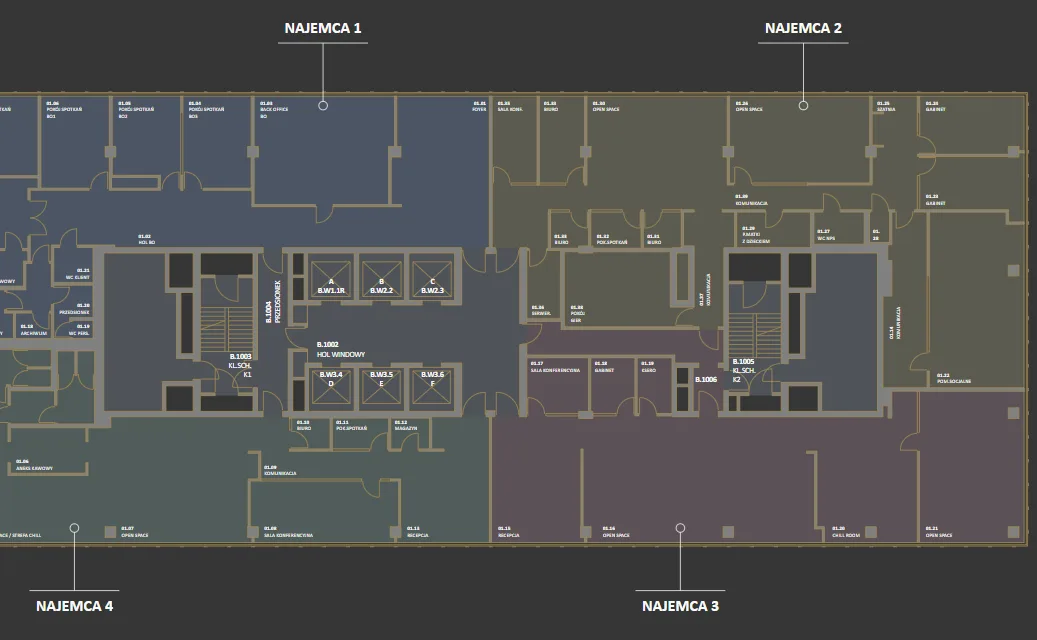Szczegóły strefy najemcy z informacjami kontaktowymi